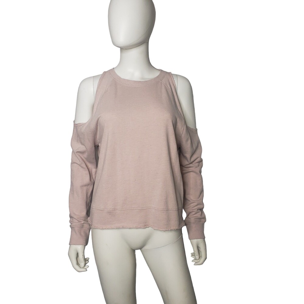 VS Victoria Sport Pink Sweatshirt Cut Out Shoulders Size Small